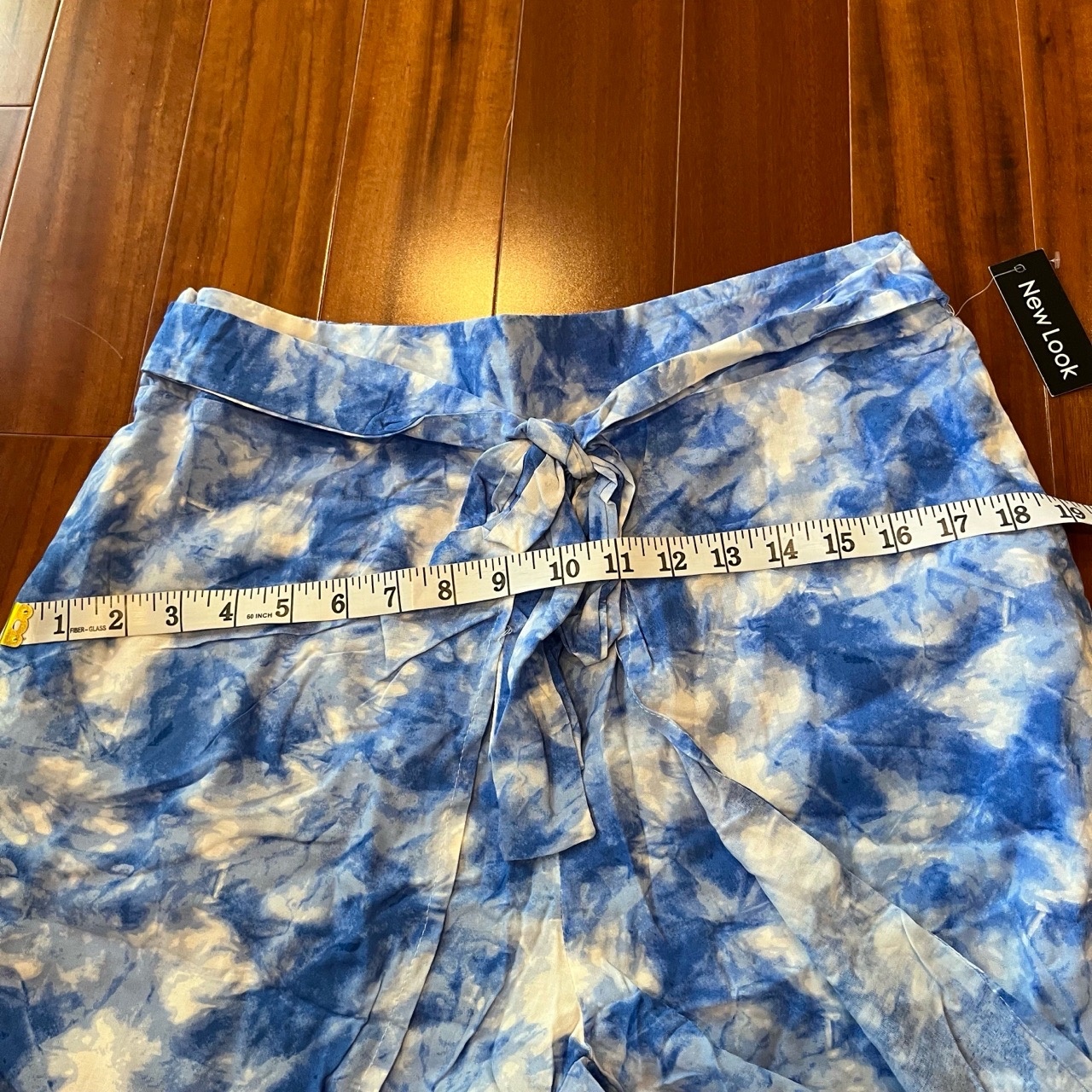 New Look Palazzo Pants Blue Tie-Dye Coverup Resort Open Leg Nwt Size Large — image 8 of 8